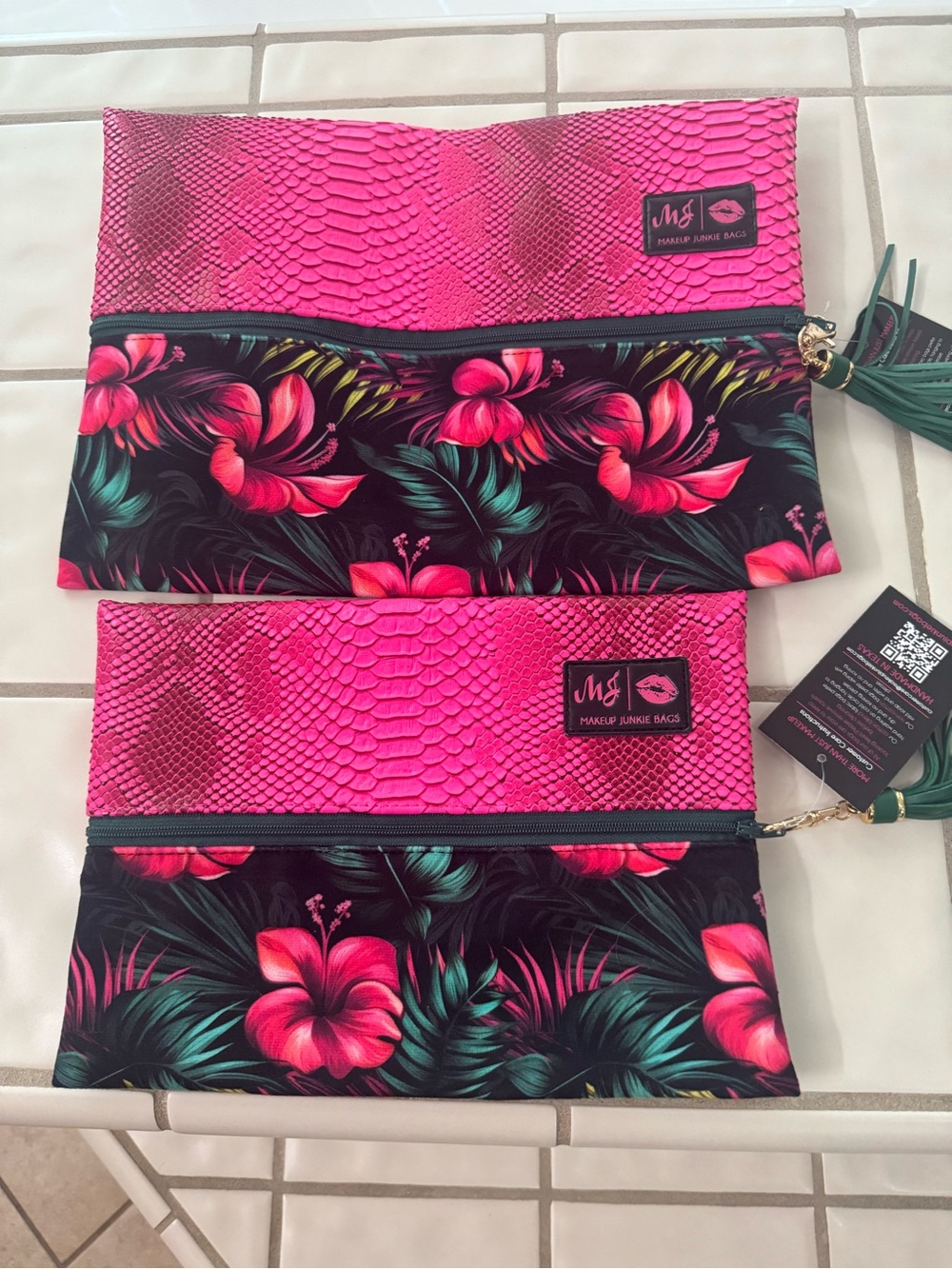 Makeup Junkie Two Faced Electric Pink Copperazzi and Tropics Hibiscus Print Set